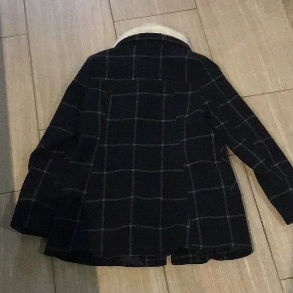 Nordstrom brass plum pea coat navy - Picture 2 of 6